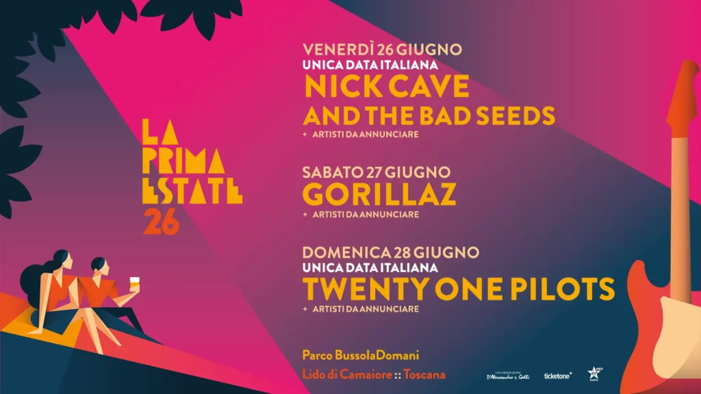 La-Prima-Estate-2025-Nick-Cave-e-The-Bad-Seeds-Gorillaz-e-Twenty-One-Pilots
